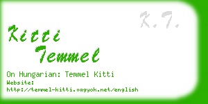 kitti temmel business card